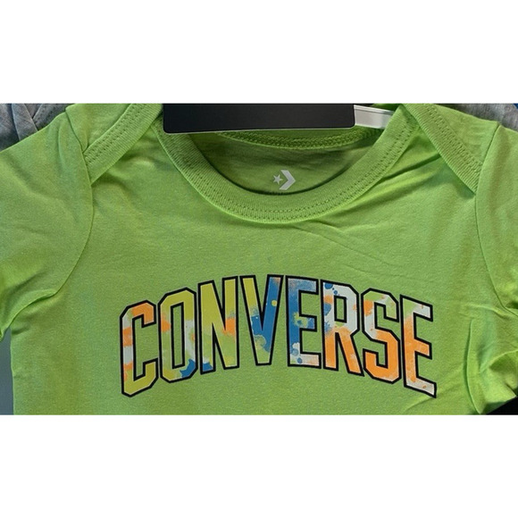 3 Pack Infant Converse Baby Bodysuits 0-6 Months Boy or Girl One Piece NEW - Picture 5 of 6